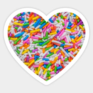 Rainbow Sprinkles Heart Sticker